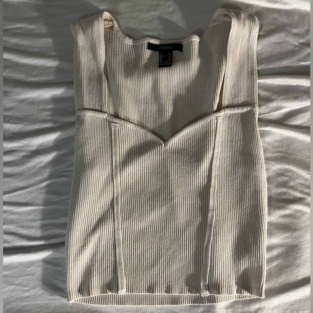 cream corset tank top